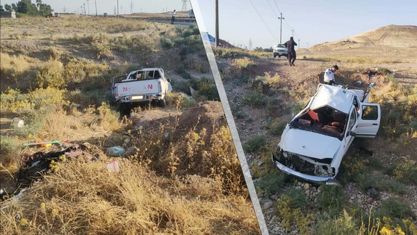لە گەرمیان بەهۆی وەرگەڕانی ئۆتۆمبێلێک حەوت کەس بریندار بوون
