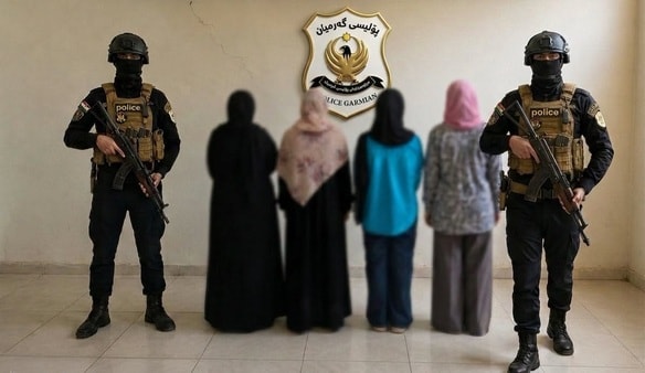 چوار ئافرەت دزی لە دوكانێكی جوانكاری خانمان دەكەن و دەستگیر دەكرێن