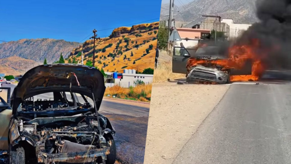 دێرەلووک.. ئۆتۆمبێلی گەشتیارێکی عەرەب بە تەواوی سووتا