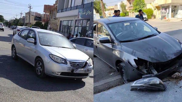 هاتوچۆی گەرمیان: لە ئەنجامی پێکدادانی دوو ئۆتۆمبێل لە کەلار دوو کەس بریندار بوون