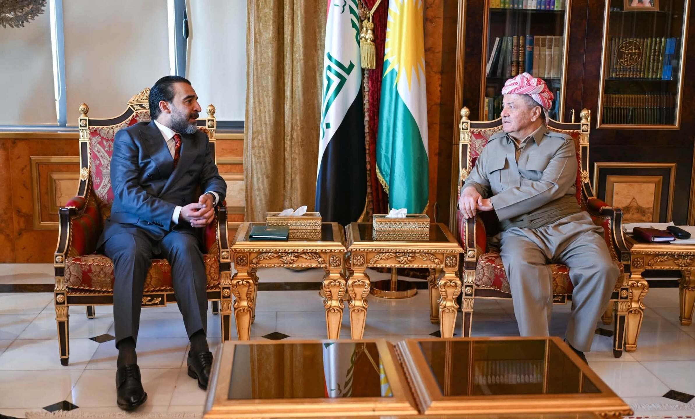 پرزیدنت بارزانی از محمد الحلبوسی استقبال میکند