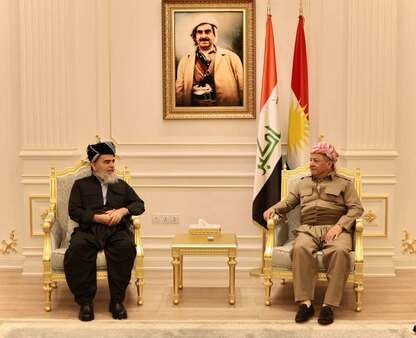 سەرۆک بارزانی پێشوازی لە سەرۆکی کۆمەڵی دادگەریی کوردستان دەکات