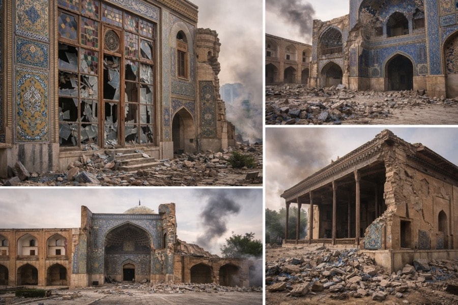 به دلیل جنگ به ۱۴۹ اثر تاریخی در ایران آسیب رسیده است