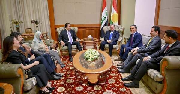 نخستوزیر اقلیم کردستان از رئیس ائتلاف «اساس» عراق استقبال کرد