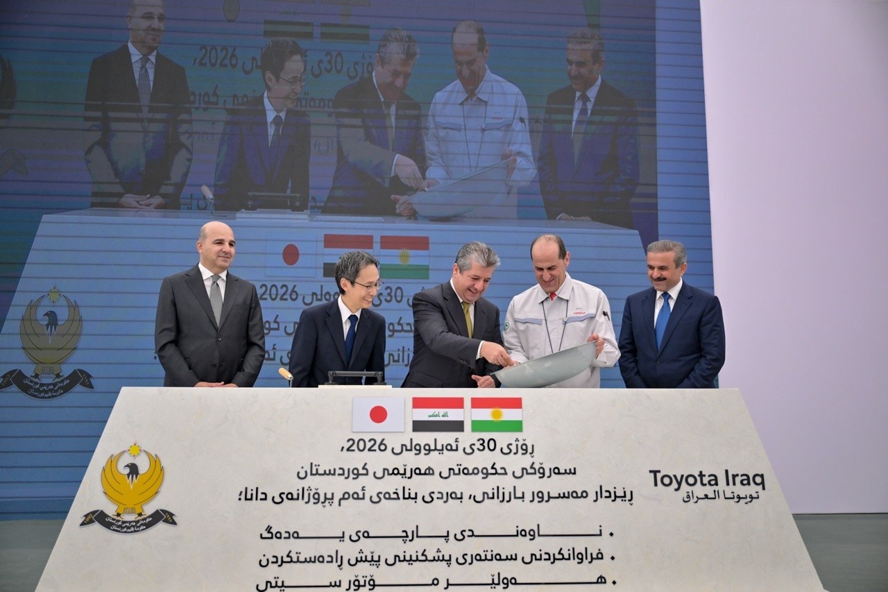 نخستوزیر اقلیم کردستان سنگ بنای چند پروژه شرکت تویوتا را گذاشت