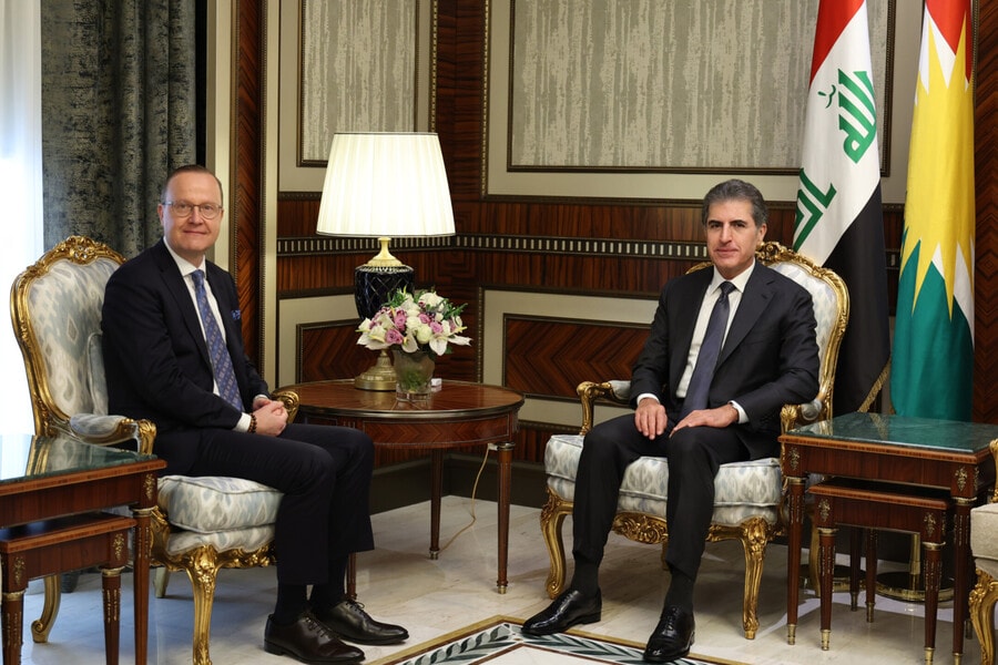 Meeting between the President of the Kurdistan Region and Finland’s Ambassador to Iraq
