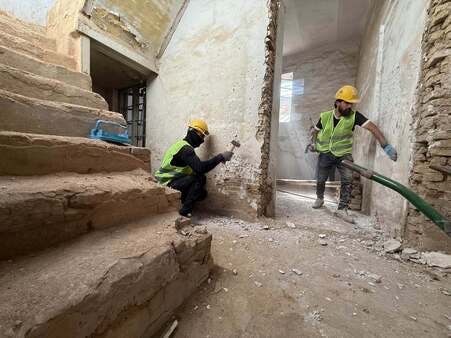 Erbil.. Ein historisches Haus wird renoviert und in die Stadtbibliothek umgewandelt