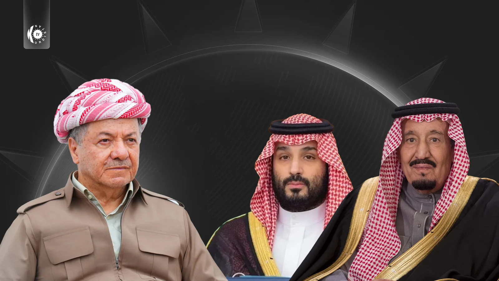 شا سهلمان بن عبدالعزیز و محمد بن سهلمان سەرەخۆشی لە سەرۆک بارزانی دەکەن