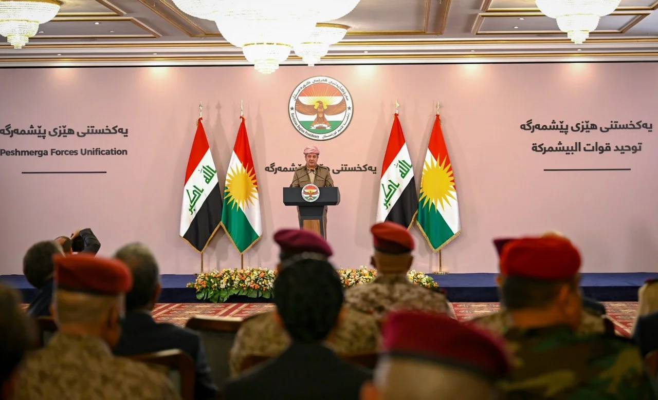 دەقی گوتاری سەرۆکی حکوومەتی هەرێمی کوردستان لە مەراسیمی یەکخستنی هێزەکانی پێشمەرگە
